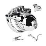 Male Chastity Cage With Pa Ring Sex Toys Cock Cage With Belt And Concealed Lock Hollow Out Breathable Fish Head Shaped Penis Cage Metal Chastity Device For Man Penis Bondage (1.77In,A)
