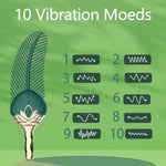Clitoris Vibrator, 10 Powerful Vibrating Modes Feather Stimulator, Waterproof Rechargeable Adult Sex Toy For Women Couples