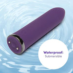 Desire Bullet Vibrator - 3.5 Inch Silicone Mini Bullet Massager With Tapered Tip - Multispeed Bullet Vibrator For Women With Storage Case - Rechargeable & Waterproof - Purple