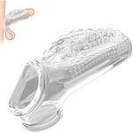 Penis Sleeve Extender Cock Ring With Massage Particles For Erection Enhancement Delayed Ejaculation Enlarge Prolong Pennis Male Sex Toys Penis Ring Adult Toys (Transparent)