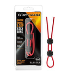 Stay Hard Silicone Double Lasso Loop C Ring And Ball Cinch - Strong, Stretchy - Increase Stamina - Harder Erections - Convenient Dual Quick Release Locks - Penis Enhancing Sex Toy