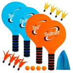 Paddle Ball Set, Outdoor Games For Adults And Family, Badminton Sets For Backyards Yard Game With 4 Rackets 4 Balls 8 Birdies, Beach Toys Pool Lawn Outside Park Camping Family Games Gifts