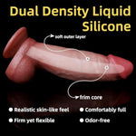 8 Inch Real Skin Huge Thick Dildo - Soft Big Giant Curved Dildo With Suction Cup, Fat Xl Large Massive Fake Penis, Wide Girthy Bbc Dual Density Dildos For Men Women, Gay Anal Adult Sex Toys & Games