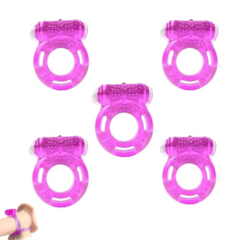 Vibrating Cock Ring Male Sex Toys For Couples, 5Pcs Penis Ring Vibrator Clitoral Stimulator For Enhance Men Sex Games, Silicone Cockring Prostate Massager Penis Vibrator Adult Sex Toys For Men