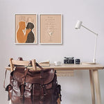 Stupell Industries Kiss French Party Caribbean Phrase Male Couple Embrace, Designed by Birch&Ink White Framed Wall Art, 2pc, Each 11 x 14, Brown