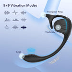 Prostate Massager Vibrating Cock Ring Testicle Toys - 3 In 1 Mini Bullet Anal Vibrators Testicular Vibrator, App Remote Control 9 Mode Penis Ring Vibration, Anal Sex Toys For Men(Black)