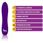 Viben Vivacious Bullet Vibrator | 10 Function Power Bullet | Premium Silicone Rumble Motor | USB Rechargeable Waterproof Adult Toys | Violet