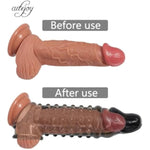 Penis Sleeve Enlarger, Grainy Cock Sleeve Extender Male Length Girth Extension Enhancer Delay Ejaculation Sheath Adult Sex Toy For Men Women Couples
