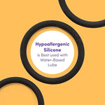 Get Hard Triple Cock Ring Set - Stretchy Silicone Penis Rings - 3 Sizes - Waterproof - Black