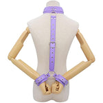 Bdsm Neck To Wrist Restraints Bondage Set Sexy Toys Slave Frisky Beginner Female Restraints Kit Props Collar Back Handcuffs Couple Sm Sex Game Tool With Adjustable Straps Bed Adults Play(Purple)