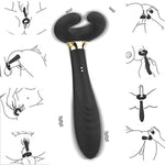 Silicone Vibrating Cock Ring For Men And Women G-Spot Rabbit Vibrator With 10 Powerful Vibration Modes Waterproof Rechargeable Clitoral Vagina Penis Stimulator Massager Adult Sex Toy For Coupl (Black)