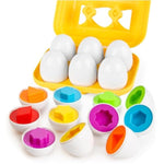 Shape Matching Eggs Toys For Toddlers, 6 Easter Egg Toys With Storage Carton, Educational Color And Shape Matching Set