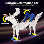 Car Toy Transformable Unicorn, Sports Car Collision Magic Unicorn, Children'S Transformable Car Robot Suitable For Boys And Girls