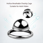 Push-On Chastity Lock/Cock Cage Set With 3 Penis Rings Steel Round Cap Chastity Cage Male Sm Bondage & Restraint Sex Toys For Mens