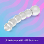 Sensual Glass Dildo | 7 Inch Large Beaded Dildo Couples Sex Tool | Long Anal Toy For Temperature Play | Curved Penis G Spot & Prostate Massager Adult Sex Toys For Women & Men | Clear