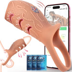 Vibrating Penis Sleeve Cock Ring Vibrator, Cyberskin Cock Sleeve Male Sex Toys Penis Ring, Penis Enlarger Stretcher Adult Toy For Couples Kinky Sexual Device, Girth Enhancer Vibrators Men Erection