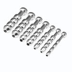 7Pcs Male 2" Short Urethral Plug Hollow Catheter Cascading Beaded Stainless Steel Cum Thru Urethra Stretcher Dilator Training Set Glans Stimulation Masturbation Safety Stopper Top