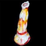 Soft Silicone Irregular Multi Colored Dildo Anal Toy Flexible Stimulate With Suction Base (Red+Yellow+White)