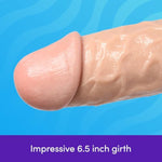 Lovehoney Realistic Dildo - 8 Inch Big Dildo for Women - Extra Girthy with Balls - Thick, Firm but Flexible Adult Sex Toy - Waterproof - Flesh Pink