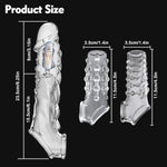 Penis Sleeve Reusable And Vibrator Set - 4 In 1 3.15 Inch Clear Penis Extender,10 Vibration Modes 3 Styles, Waterproof Super Soft Tpe, Cock Sleeve For Men And Women Couples Enlargement Sex Toys