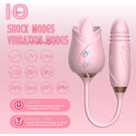 Sex Toys Rose Vibrator Women Dildo - With Thrusting G Spot Vibrators & 10 Tongue Licking For Clitoral Nipple Stimulation Anal Dildos, Adult Toys Sex Games For Female Men Couples (Pink)