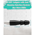 4.92" Anti-Rotation Super Adapter For Vacuum Connector Dildo Toys Diameter 0.94" (Black Adapter)
