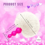 Small Rabbit Tail Anal Plug?Silicone Anal Sex Toys For Beginners?Butt Plug For Cospaly?Small Size For Long Time Comfortable Wear (White)