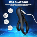 Vibrating Cock Ring With Clitoral Stimulator, Silicone Penis Ring Vibrator With 9 Vibration Modes, Rechargeable Adult Sex Toys & Games, Clit Vibrators For Men, Women, Couples, Black