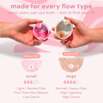 Reusable Menstrual Disc & Personal Lube Bundle - 2 Silicone Period Discs (Small & Large, Beige/Pink), Wear Up To 12 Hours, Silicone-Friendly Water-Based Lube For Women & Couples