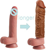 New Reusable Male Super Silicone Sleeve Extension Sheath Extender for Men Male Enhancement Extension Sleeve (Flesh, A)