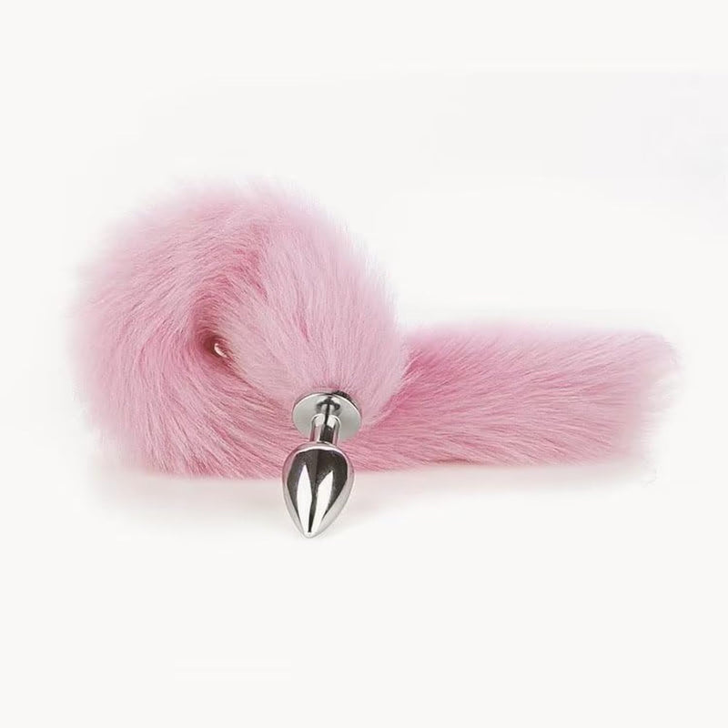 Sexy Cat Tail Fox Tail Cosplay Anal Plug Anal Butt Plug Adult Sex Toys For Women Men Couple Stainless Steel Anal Plug Small 18"