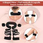 Bdsm Bondage Restraints Sex Toys, Bed Restraints Kit With Soft U-Shaped Pillow & Handcuffs Neck To Ankle, Sex Straps Adjustable Cuffs Bdsm Toys For Couples Sex Bondage Restraints Set