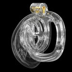 Male Chastity Cage With 4 Different Size Rings And Belt Cock Cage With Hidden Lock For Men'S Penis Bondage Sex Toys Chastity Device Made Of Durable Soft Tpe And Resin Material (Transparent)