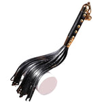 Sex Whip 16.5" Pu Leather Riding Crop, Gold Riveting And Black Bdsm Whip Floggers Whip Flirting Fantasy Sex Toys Whips And Paddle For Adults Erotic Exploration & Fetish Adventures