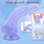 7 Inch Realistic Dildo Sex Toy, Soft Dildo With Curved Shaft For Vaginal G-Spot Stimulation, Body-Safe Material Penis With Strong Suction Cup For Hands-Free & Anal Play, Couples Adult Dildo Toys(Blue)