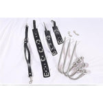 Bdsm Restraints Kit With Anal Hook Ball And Adjustable Handcuffs Collar, Leather Restraint Bondage Set For Couples,Fetish Sex Toys (1 Bead Anal Hook)