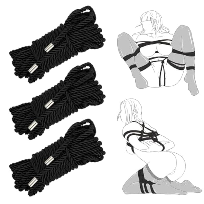 Bdsm Shibari Bondage Sex Rope - Sex Restraints Set Sex Toys For Beginner Women & Couples Extreme Sm Slave Fetish Tie-Ups Restraint Kit Kinky Rope 32 Feet 8Mm,3 Pack