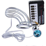 Electric Shock Bullet Anal Plug Chastity Lock Set Men'S Electric Shock Hollow Chastity Lock With Key Sex Toy