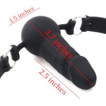 Realistic Silicone Dildo Gag For Sex Games - Open Mouth Bondage Ball Gag For Sm Games - Silicone Sex Toys Penis Gag For Bondage Restraints, Bdsm Restraint Toys Silicone Sex Gag Muzzles (Black)