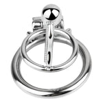 Stainless Steel Chastity Cage Stretcher With Easy Urination Penis Plug, Fully Hollowed Out Concealed Locking Cock Cage Sex Toys For Male Bondage Training Device (S,50Mm)