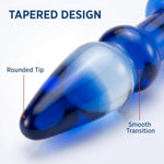 Blue Glass Anal Sex Toy for Men and Women, Crystal Anal Plug with Ultra Smooth Finish