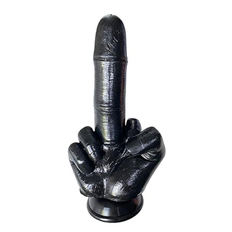 Realistic Middle Finger Flesh Anal Dildo?Soft Silicone Dildo G Spot Dildo Female Sex Toys With Powerful Strong Suction Cup,Cum Penis For Vaginal & Anal Play Sex Toys For Couple (Black)