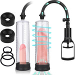 Penis Vacuum Pump, Manual Penis Enlarger Enlargement Extend Pump Air Pressure Air Pump Strengthen The Tightening Enhancer Extender Device For Men With Vacuum Tight Power Toy Wit 3Pcs Suction Sleeves