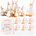 16 Sets One Silly Goose Birthday Decor Adopt A Goose Favors Small Stuffed Plush Animal With Birthday Party Hats Ribbon Bow For Adopt A Pet Theme Party Supplies Gifts Baby Shower