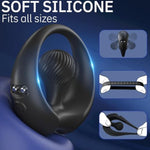Vibrating Cock Ring With Clitoral Stimulator – 9 Vibration Mode Silicone Penis Ring Vibrator For Couples Enhance Pleasure, Long-Lasting Erection Enhancer, Adult Sex Toys For Men & Women