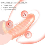 Finger Vibrators-2 In 1 Finger Massager Set, Silicone Finger Sleeves Penis Clitoris Massages G-Spot Stimulation Female Orgasm Masturbator Lesbian Sex Toys For Women Couples