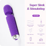 Vibrator Wand Sex Toys,Clit Stimulator Vibrators,Vibrator For Woman,Wand Massager Sex Toy,20 Patterns,8 Speeds Of Pleasure,Quiet Adult Sex Toys,Waterproof, For Women Partner Play Gifts (Purple)