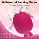 Sex Nipple Sucking Toy Vibrator For Women 2 In 1 Sex Stimulator Clitoral Tongue Sucking Thrusting G-Spot Dildo Vibrator With 20 Modes, Adult Sex Toys?Rose?