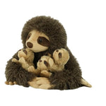 Sloth Plush Animal, 11.02" Cute Stuffed Sloth With 3 Baby Sloths, Easter Stuffed Sloth Animal, Washable Plush Toys, Cute Three Toed Sloth Birthday Gifts For Kids Boys And Girls, Brown