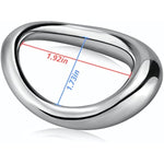 Male Penis Cock Ring Smooth Arc Ring Delay Ring Stainless Steel Scrotum Ball Stretcher Weights Pleasure Enhancing Sex Toys (1.92 Inch)
